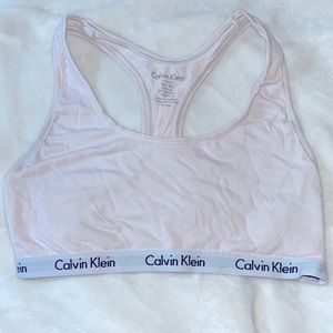Calvin Kelin Pastel Pink Bralette with White Band